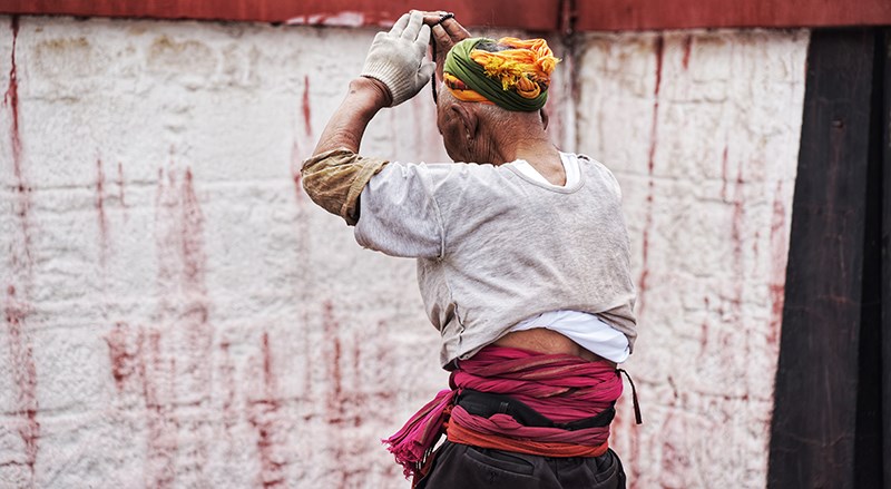 Pilgrim on Barkhor Street